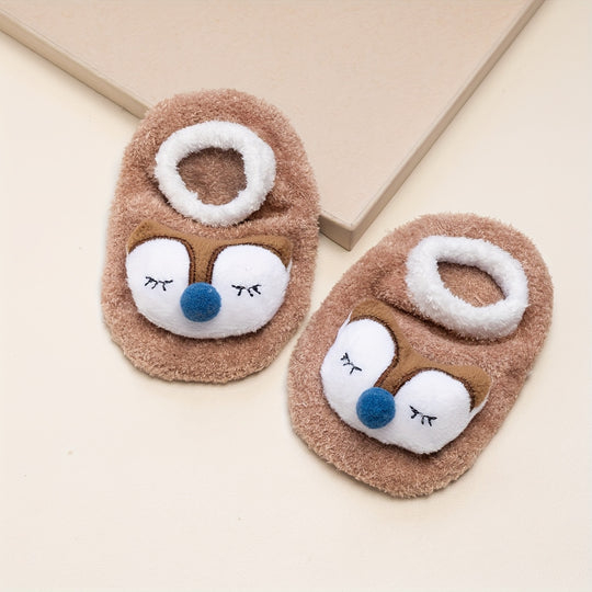 SnugFoot™ – Antislip Sokken voor Meisjes – Zachte & Schattige Dierendesigns (0–5 Jaar)