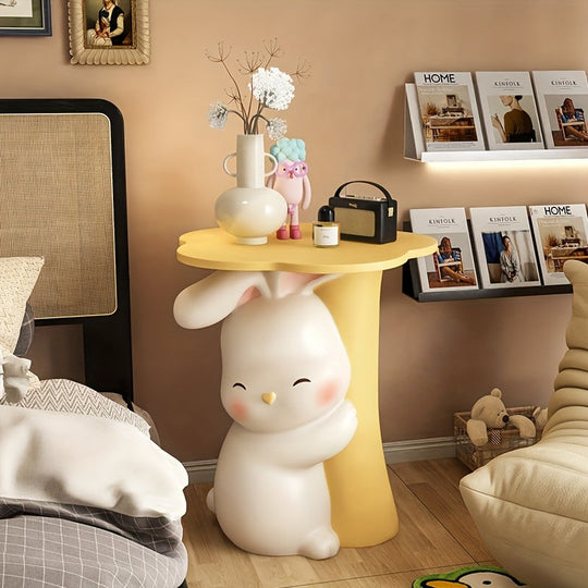 BunnyHaven™ – Groot Konijn Bijzetdecor – Konijn Sculptuur met Dienblad