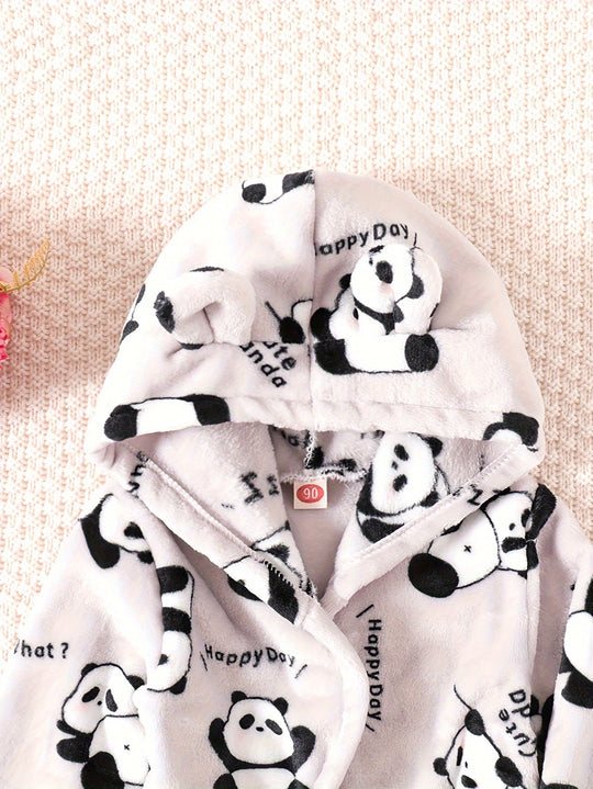 PandaCuddle™ – Kinderbadjas van Flanel met Panda Print (1–8J)