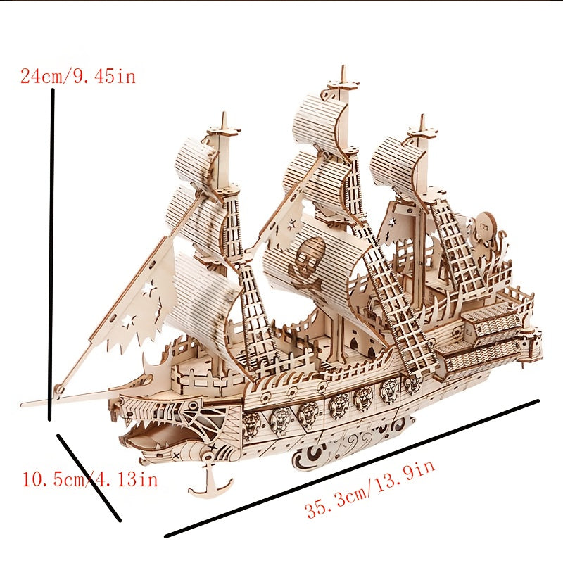 DutchPirate™ – 3D Houten Nederlands Piratenschip Puzzel