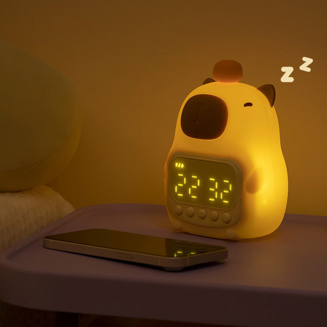 CapyGlow – Capibara Nachtlamp met Wekker
