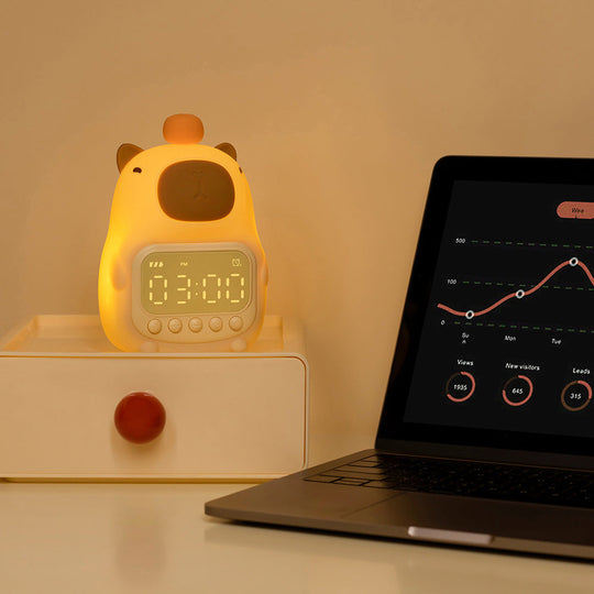 CapyGlow – Capibara Nachtlamp met Wekker