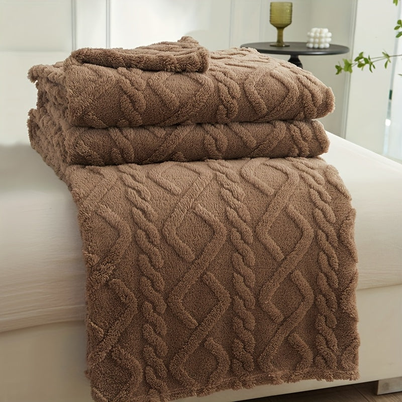 KnitCloud™ – 3D Kabelbrei Fleece Deken – Ultrazachte Microfiber Plaid