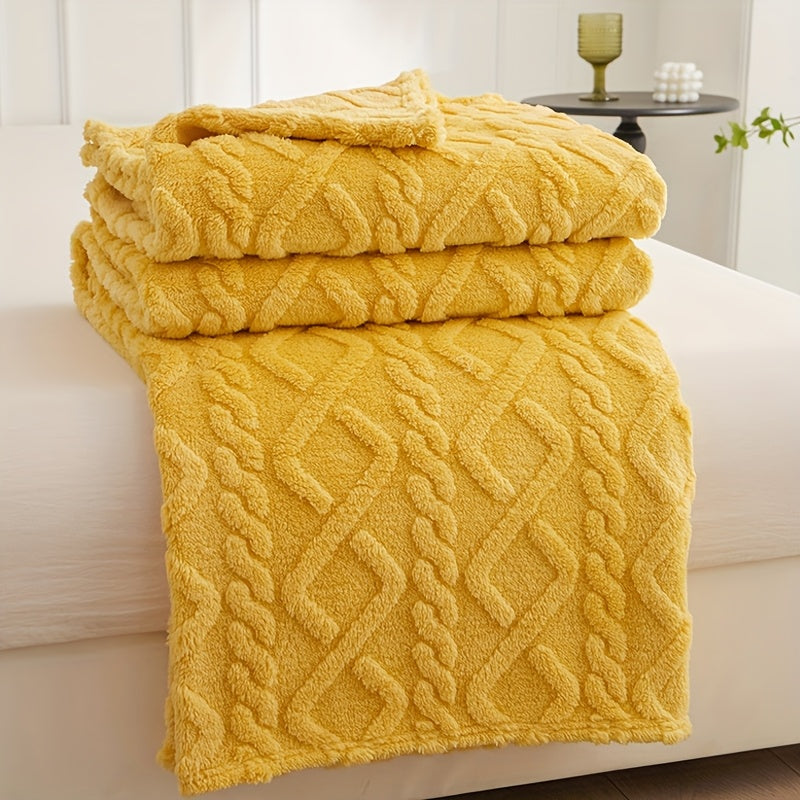 KnitCloud™ – 3D Kabelbrei Fleece Deken – Ultrazachte Microfiber Plaid