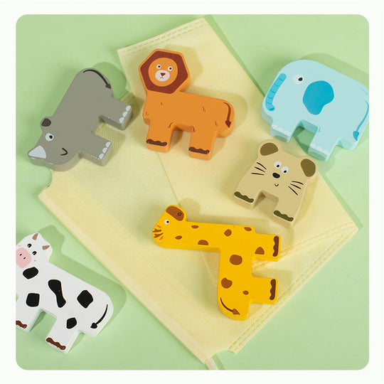 StackoFun™ – Houten Stapelblokken & Dieren Sorteerspel