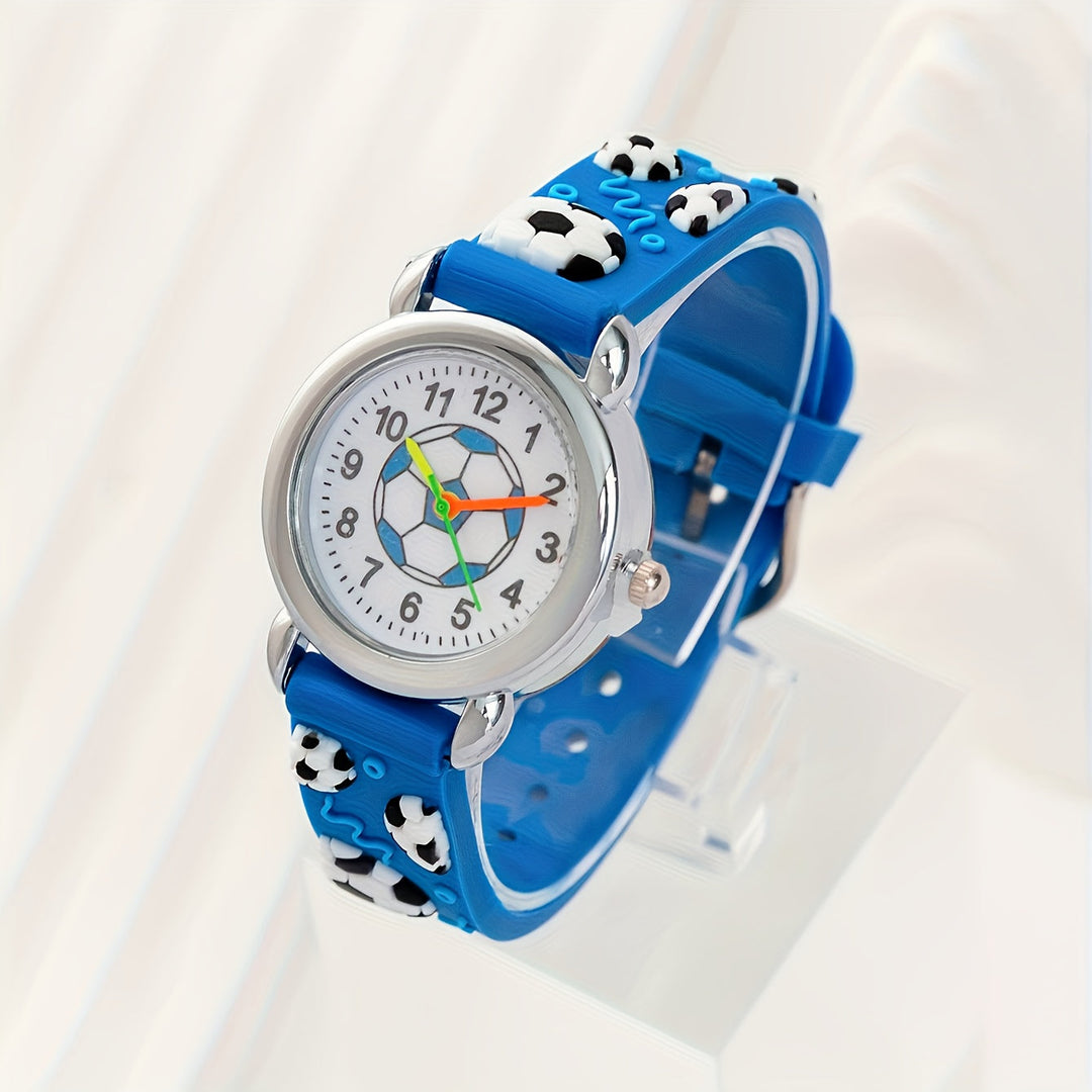 GoalTime™ – Kinderhorloge met Voetbalpatroon – Quartz & Sportief