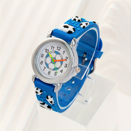 GoalTime™ – Kinderhorloge met Voetbalpatroon – Quartz & Sportief