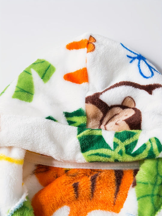 WildFriends™ – Flanellen Kinderbadjas met Capuchon & Dierenprint