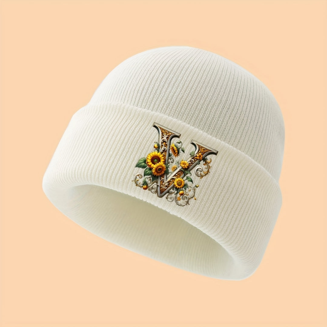 GoldenLetter™ – Meisjes Initialen Muts – Zacht & Winter Warm