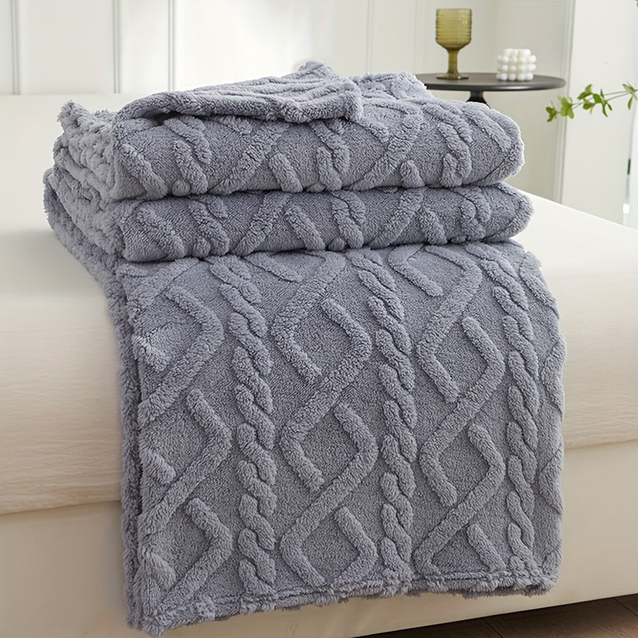 KnitCloud™ – 3D Kabelbrei Fleece Deken – Ultrazachte Microfiber Plaid