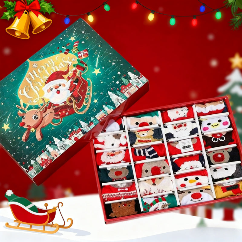 Milo Kerstsokken Adventskalender – 24 Paar Verrassingssokken voor de Feestdagen