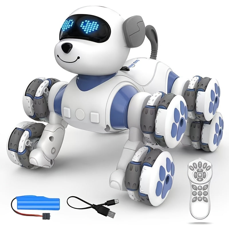 RoboPup™ – 8-Wiel RC Stunt Robot Hond – Gesture Control, Muziek & Licht
