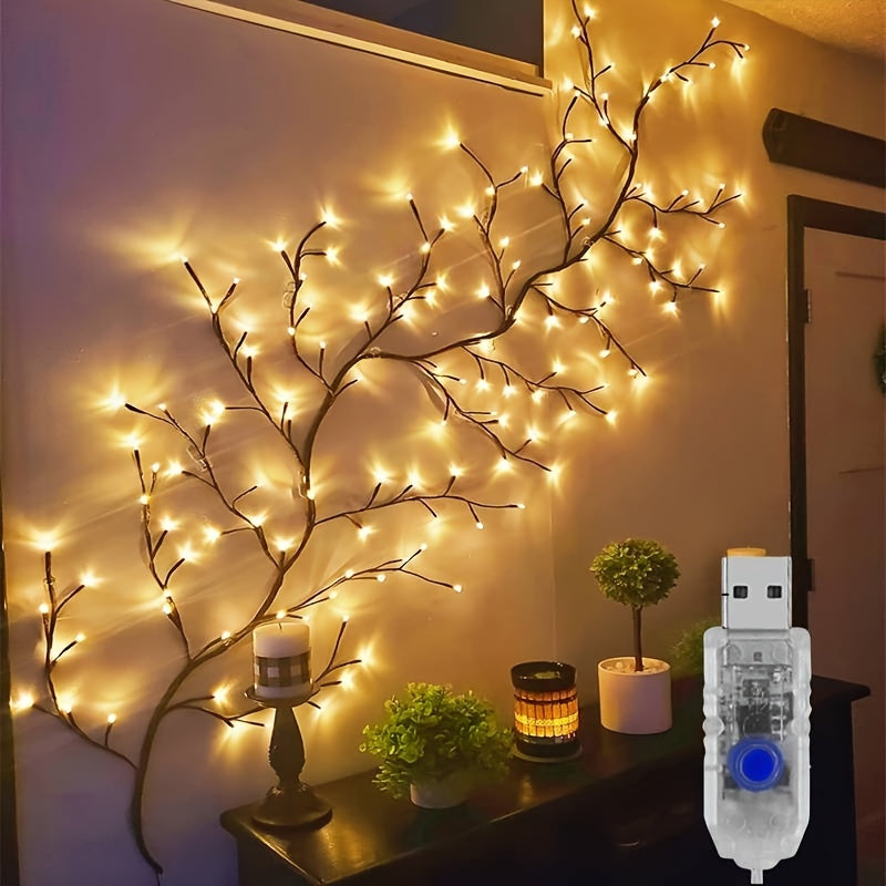 LumiVine™ – Buigbare LED Wilgentaklamp met Lichtjes