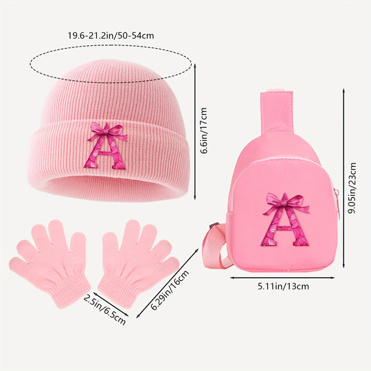 PinkCharm™ – Meisjes Winter Giftset – Muts, Handschoenen & Borstzak