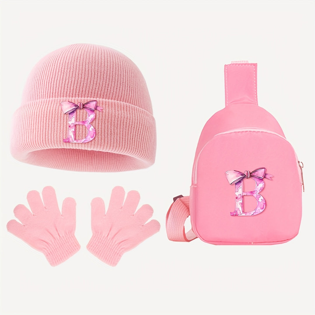 PinkCharm™ – Meisjes Winter Giftset – Muts, Handschoenen & Borstzak