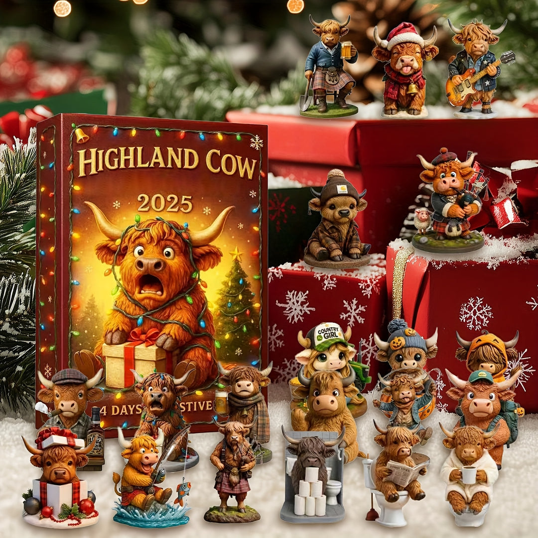 3D Highland Cow Adventskalender 2025 – Kerstbeleving in 24 Unieke Figuren