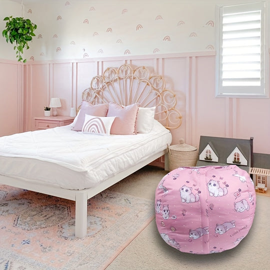 KittyNest™ Grote Kitten Bean Bag Hoes – Zachte Opberger & Zitkussen