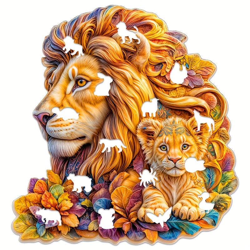 LionCraft™ – Houten Leeuwenpuzzel in Dierenvorm