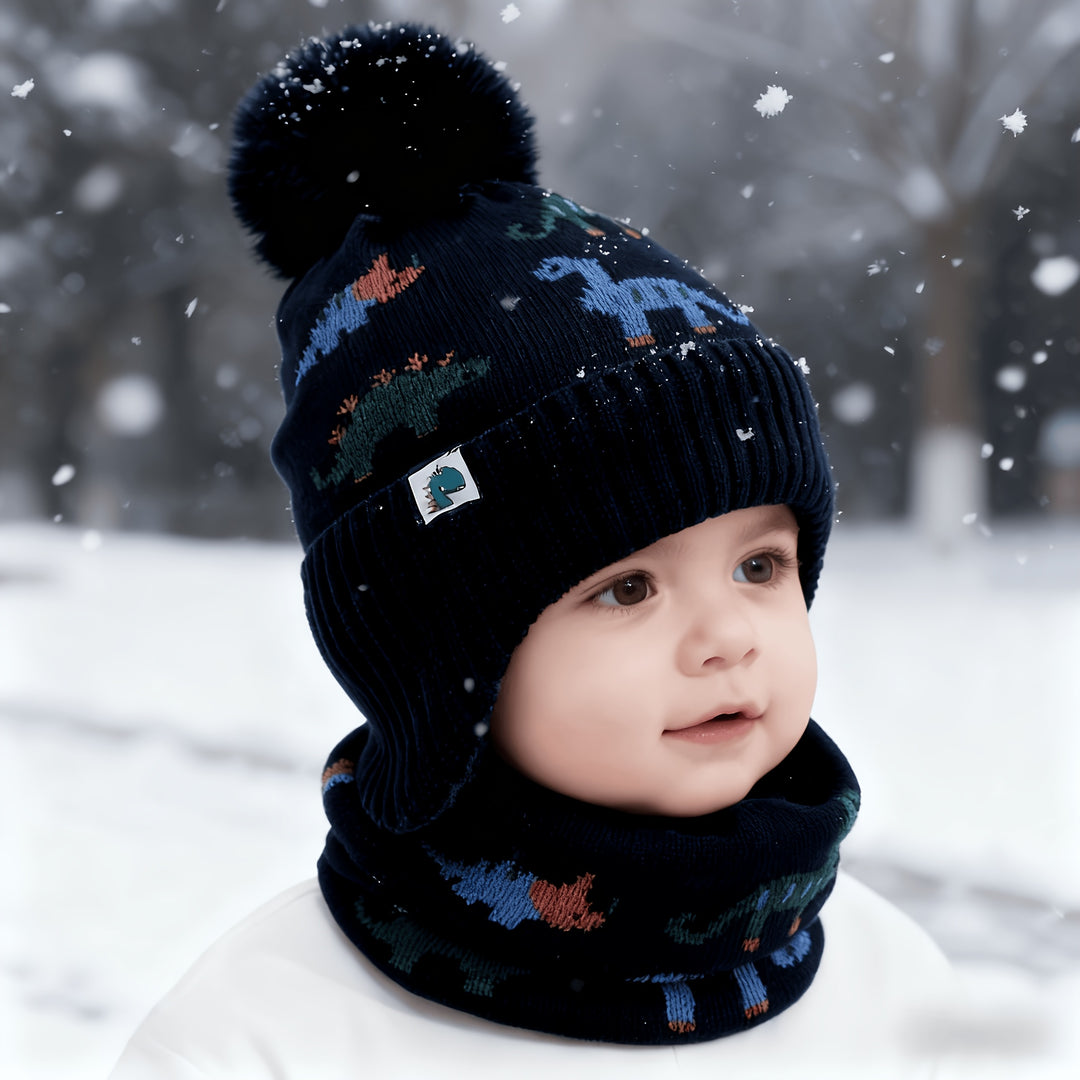 DinoSnug™ – Winter Muts & Nekwarmer Set voor Kinderen