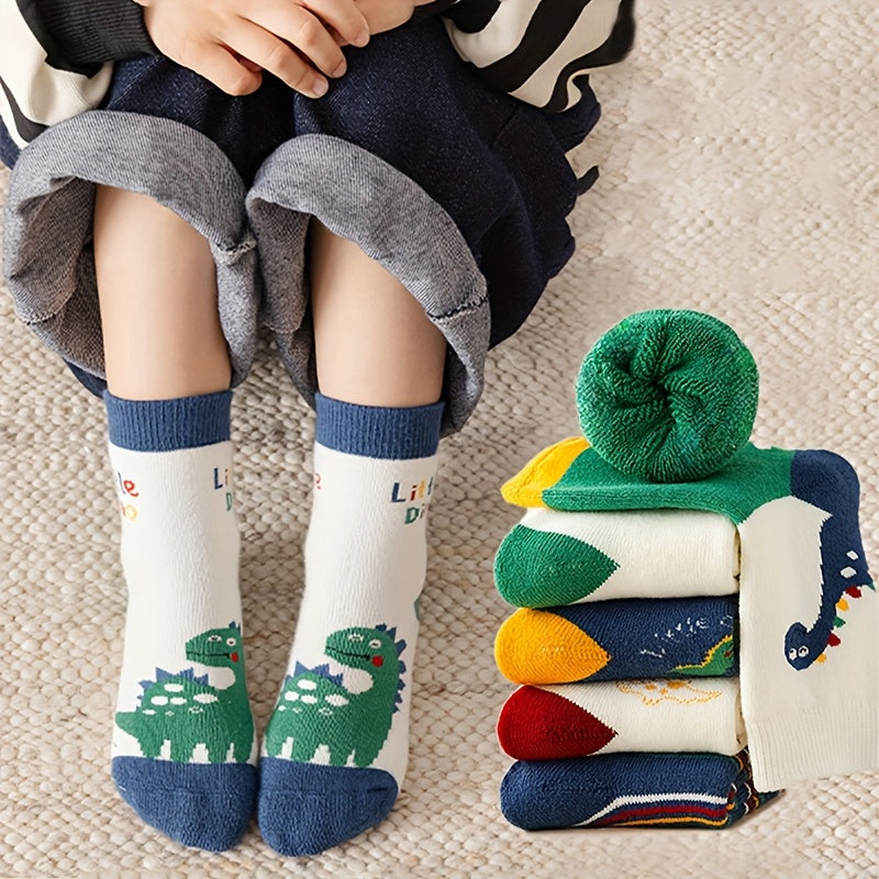 DinoSteps™ – 10-Pack Jongens Wintersokken Set – Warme Mid-Calf Sokken