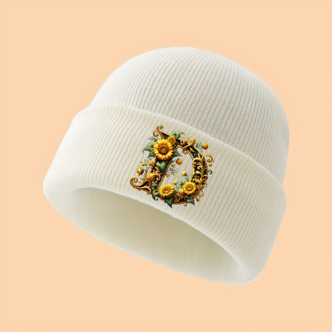 GoldenLetter™ – Meisjes Initialen Muts – Zacht & Winter Warm