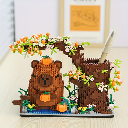 CapyHolder™ – 1800-delige Capybara Penhouder Bouwset – DIY Desk Decoratie