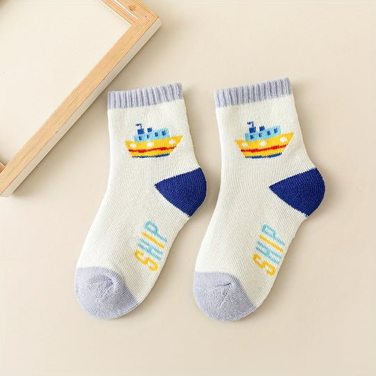 SailCrew™ – 5-Pack Kindersokken – Dikke Winter Sokken