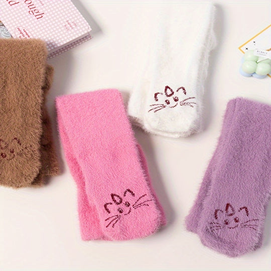 KittyPrincess™ – 2-Pack Meisjes Panty Set – Warme Kattenprint Panty’s