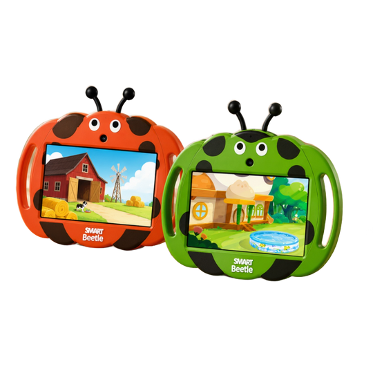 KidoTab – Kinder Tablet met Schokbestendige Hoes en Ouderlijk Toezicht (Android 13) studio witte achtergrond - Milo & Moon