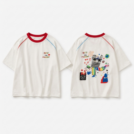 Doodle Oversized Kinder T-shirt studio productfoto - Milo & Moon