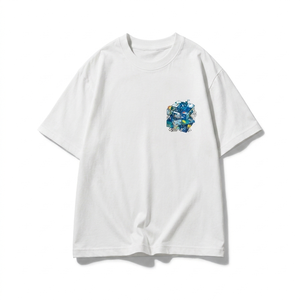 Kubus Kinder T-shirt met Kleurenkubus Print studio productfoto - Milo & Moon