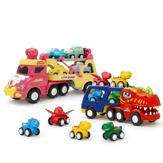 Rexpress 5-in-1 Dinosaurus Vrachtwagen Speelset studio productfoto - Milo & Moon