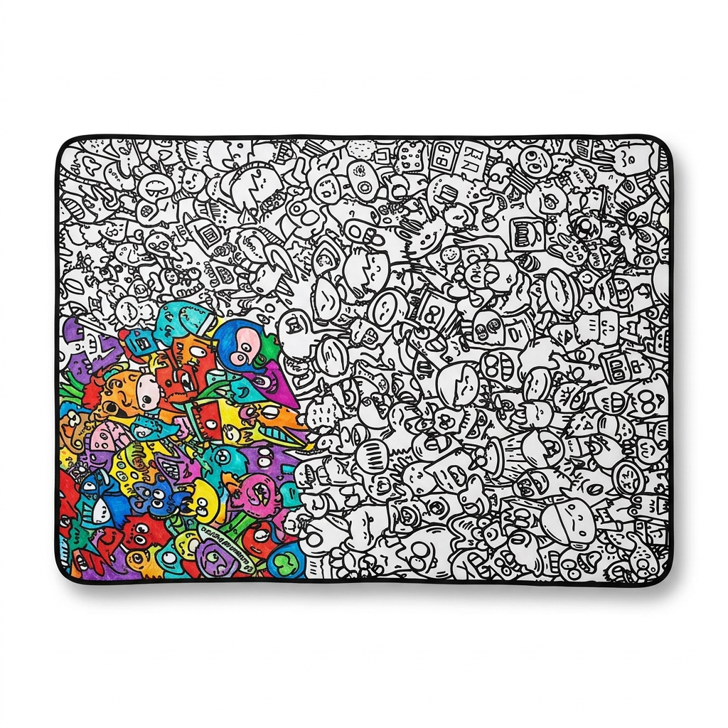 DoodleMat Grote Herbruikbare Kleurdeken studio productfoto - Milo & Moon