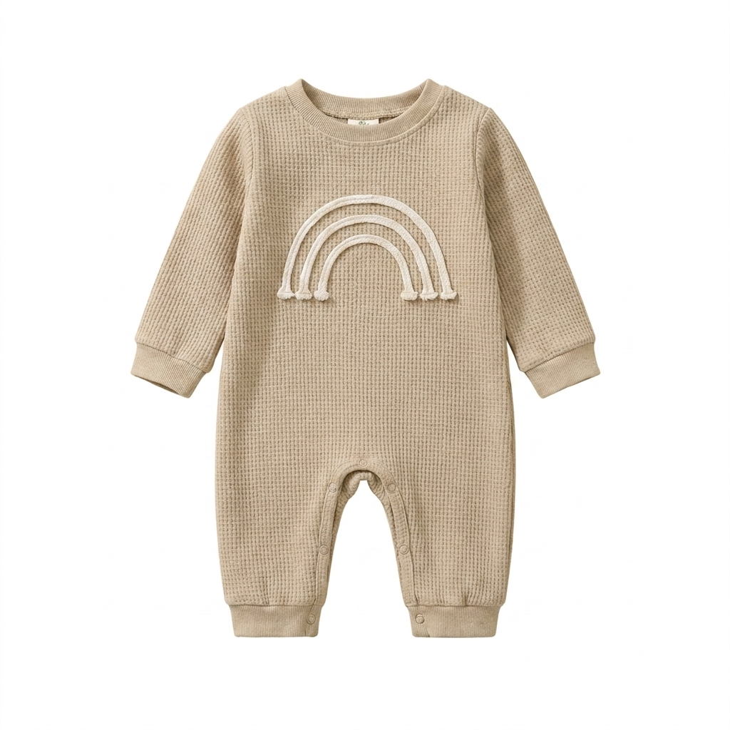LullaRomp Regenboog Baby Rompertje studio productfoto - Milo & Moon