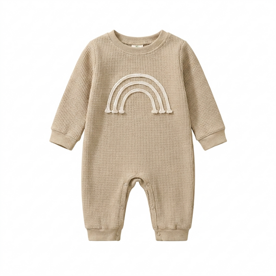 LullaRomp Regenboog Baby Rompertje studio productfoto - Milo & Moon