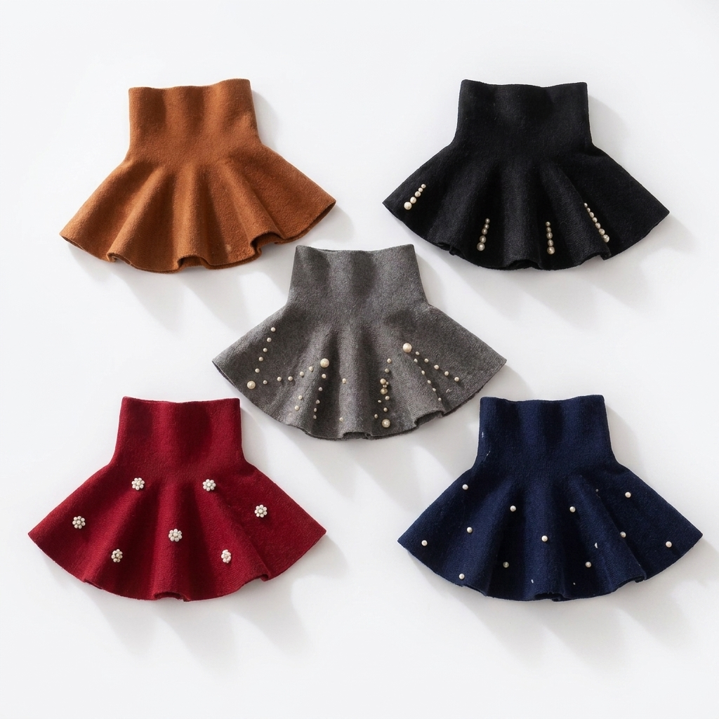 Perlette Gebreide Kinder Rok met Pareldetails studio productfoto - Milo & Moon