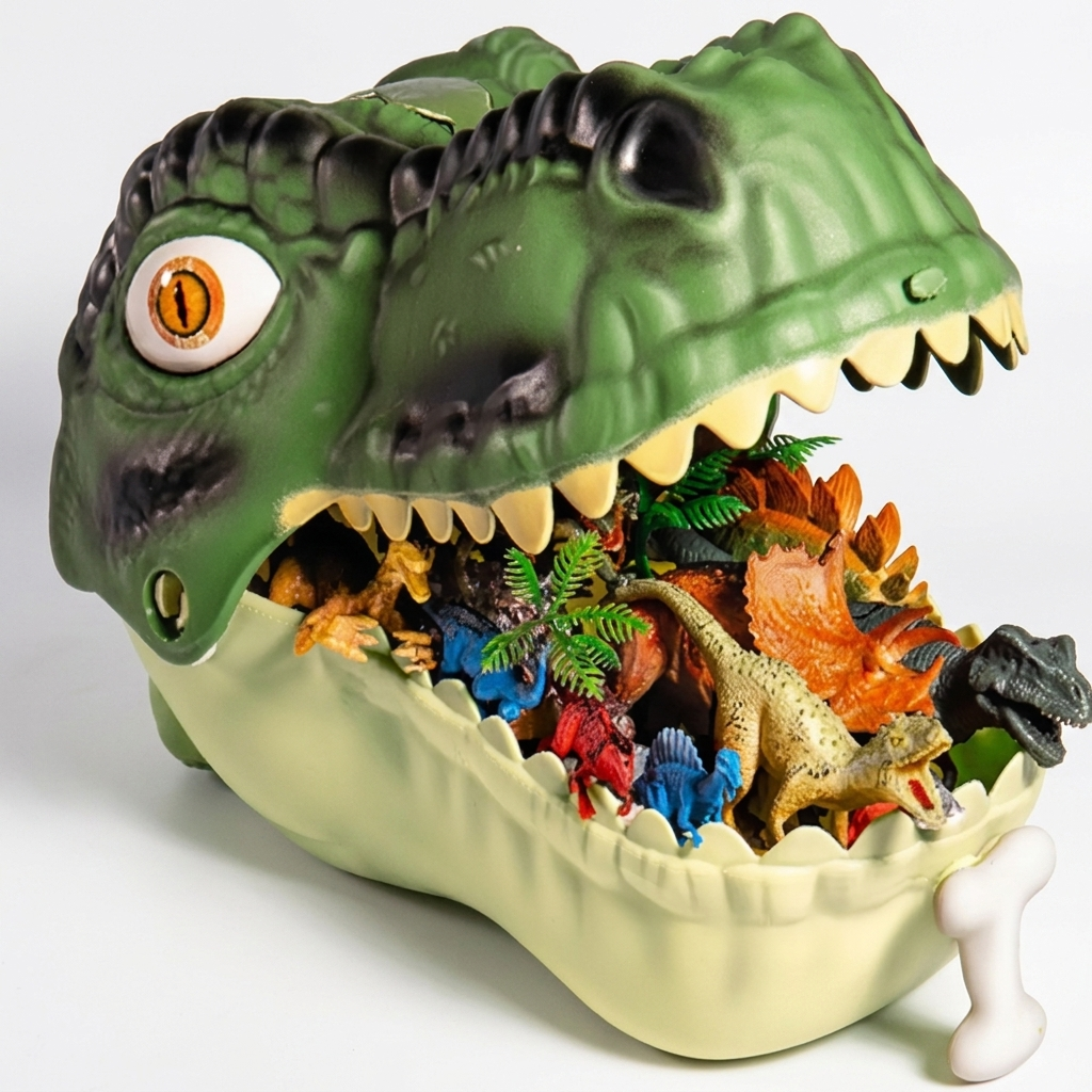 DinoDen Dino Hoofd Speelset met Opbergbox studio productfoto - Milo & Moon