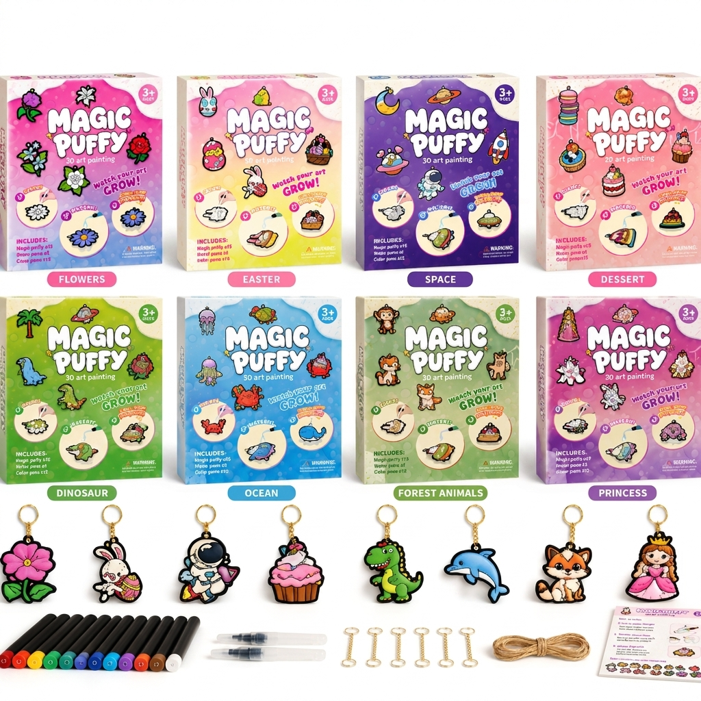 PoefPixie Puffy 3D Verf Knutselset studio productfoto - Milo & Moon