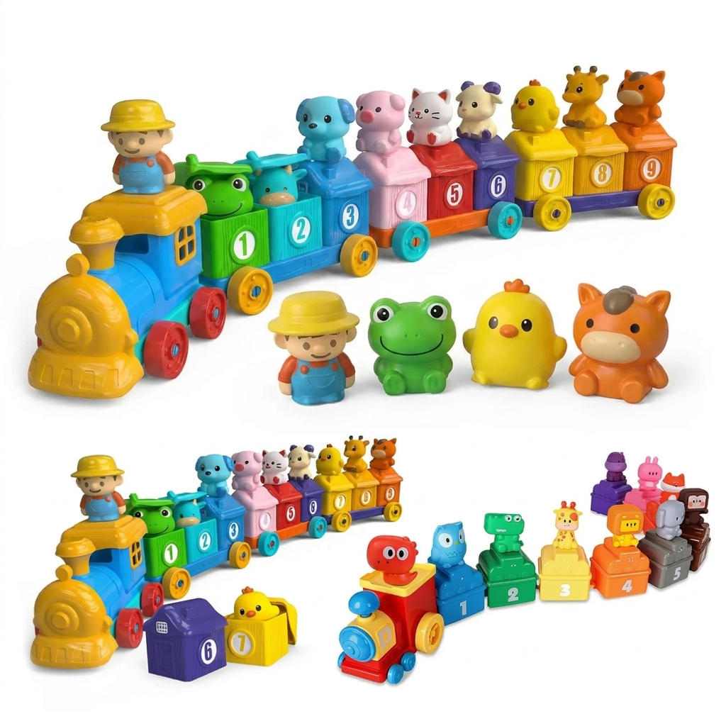 RolliRail Educatieve Speel Treinset met Dieren studio productfoto - Milo & Moon