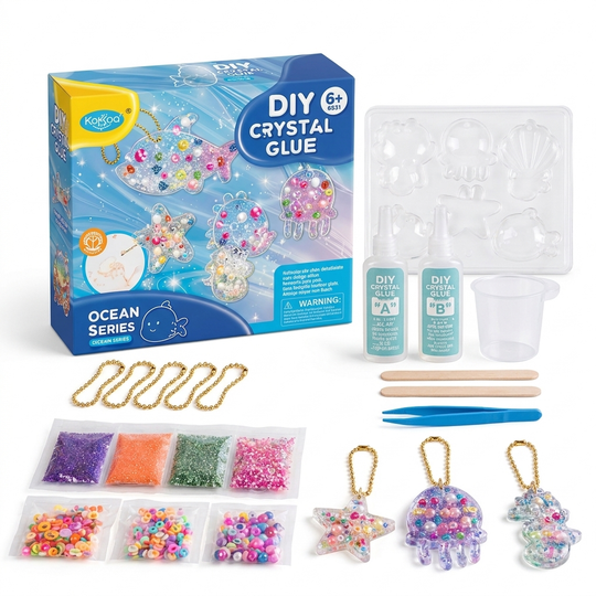 Fonkel DIY Sleutelhanger Knutselset Epoxy Shaker studio productfoto - Milo & Moon