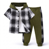 Bengeltje Geruite Kinderkleding Set Jongens met Capuchon studio productfoto - Milo & Moon
