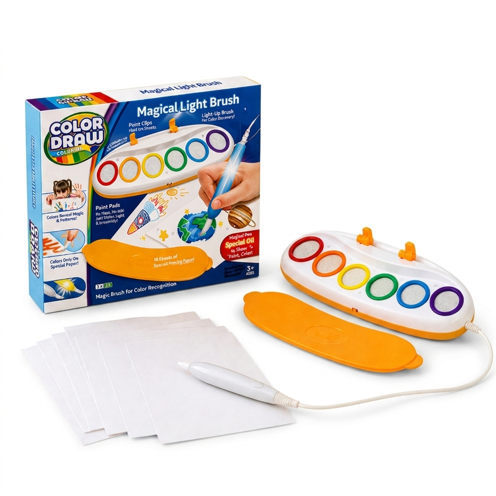 TekenTover – Kindertekenset met Magisch Licht voor Knoeivrij Tekenen studio productfoto - Milo & Moon