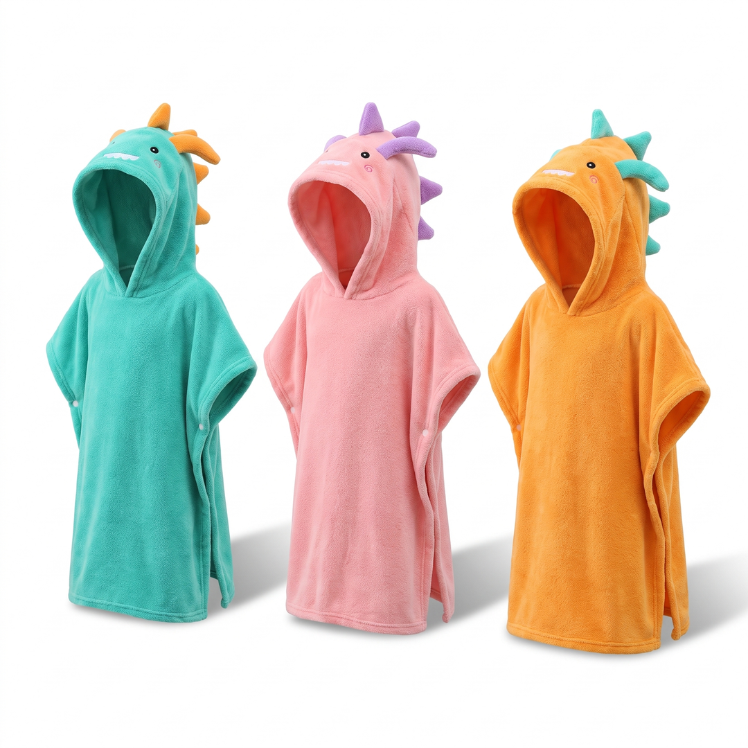 <font dir="auto" style="vertical-align: inherit;"><font dir="auto" style="vertical-align: inherit;">Peignoir de bain portable pour enfants, nouveau style, petit dinosaure, mignon, doux et absorbant, avec capuche.</font></font>