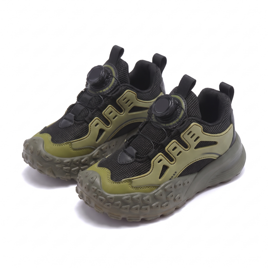 DialTrek jongens outdoor sneakers met draaiknop sluiting legergroen