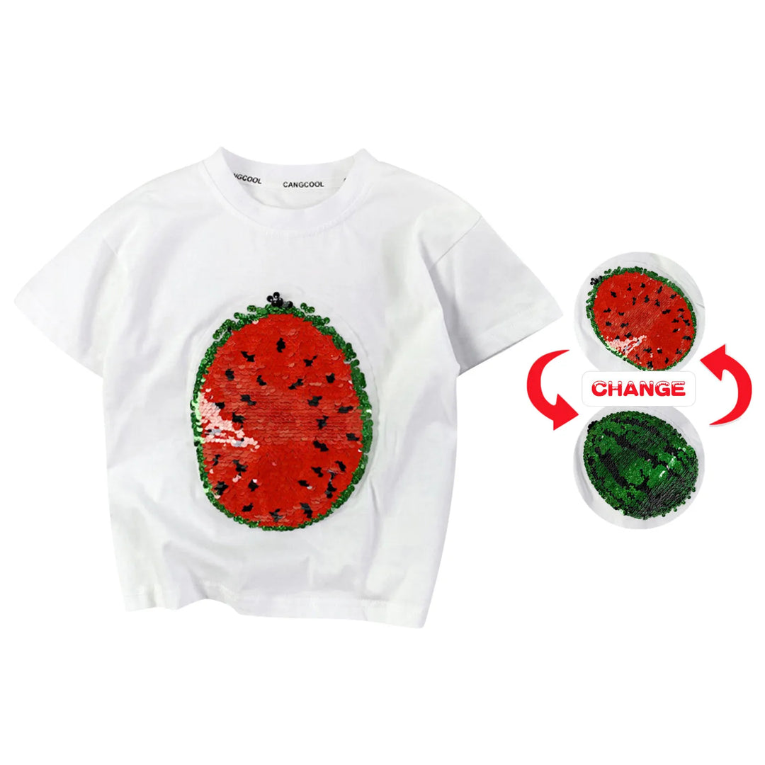 SparkleFruit – T-shirt met Veranderende Pailletten