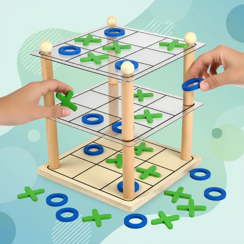 BrainStack – 3D Boter-Kaas-en-Eieren Spel