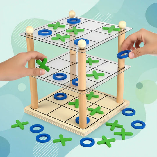 BrainStack – 3D Boter-Kaas-en-Eieren Spel