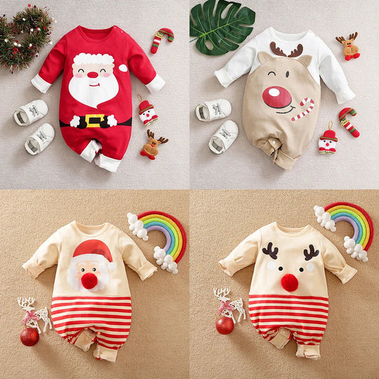 TinyClaus™ – Zacht Katoenen Kerstpak – Eerste Kerstoutfit voor Baby’s