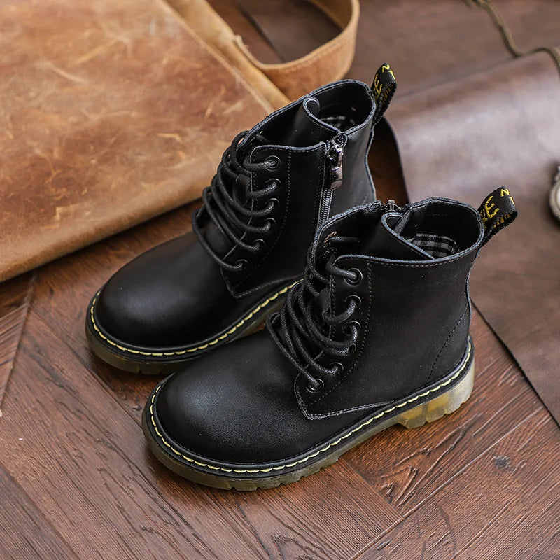 StormStep – Kinder Combat Boots met Veters en Zijrits