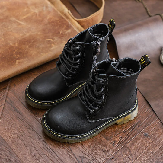 StormStep – Kinder Combat Boots met Veters en Zijrits